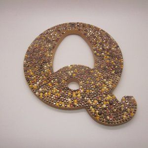 Brown & Bronze Bling Letter Q Home Decor